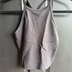 Lululemon Athletica Tan Crop Fitted Tank Top